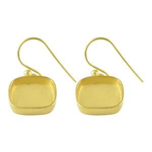925 Sterling Silver Cushion 18k gold plated Earring