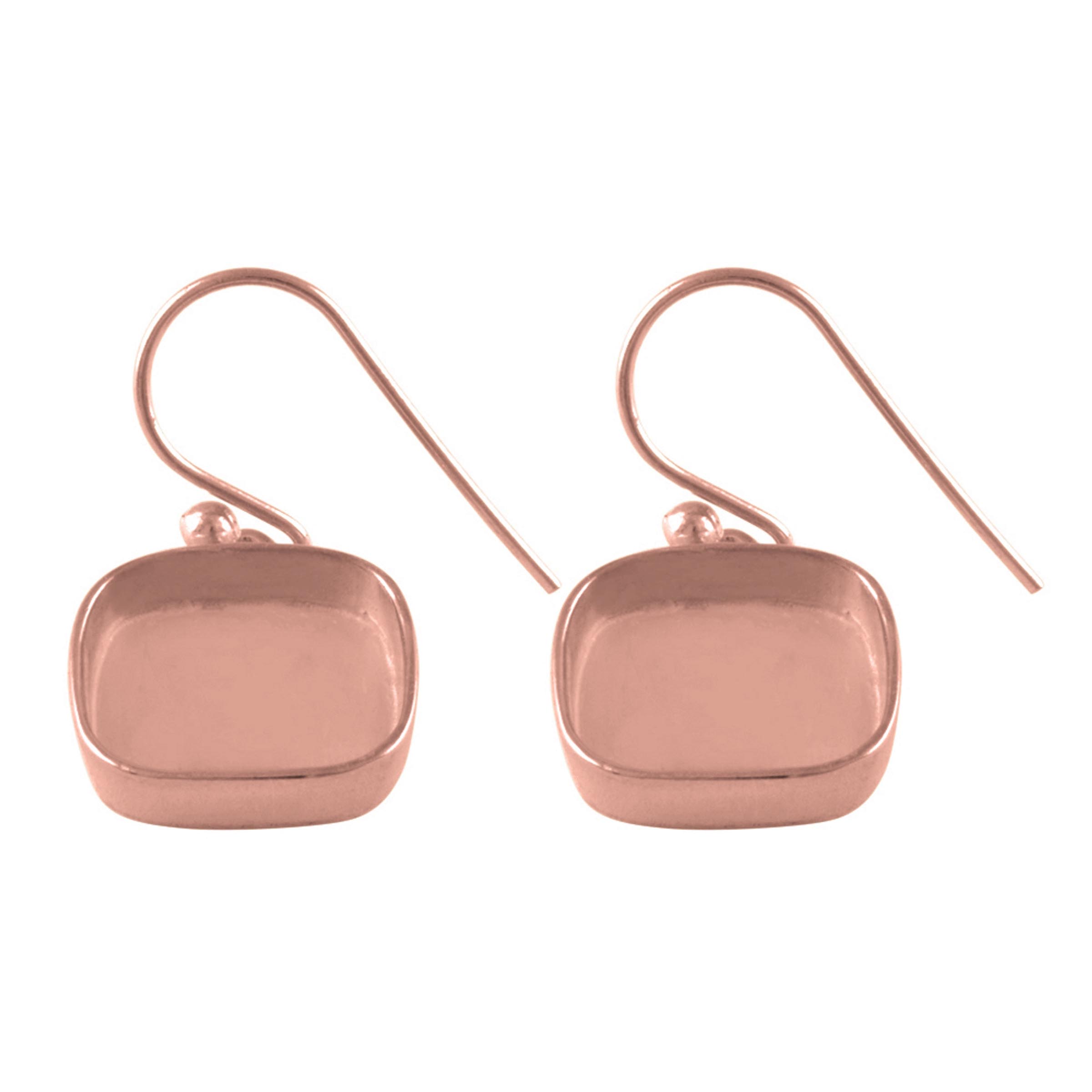 925 Sterling Silver Cushion 18k Rose gold plated Earring