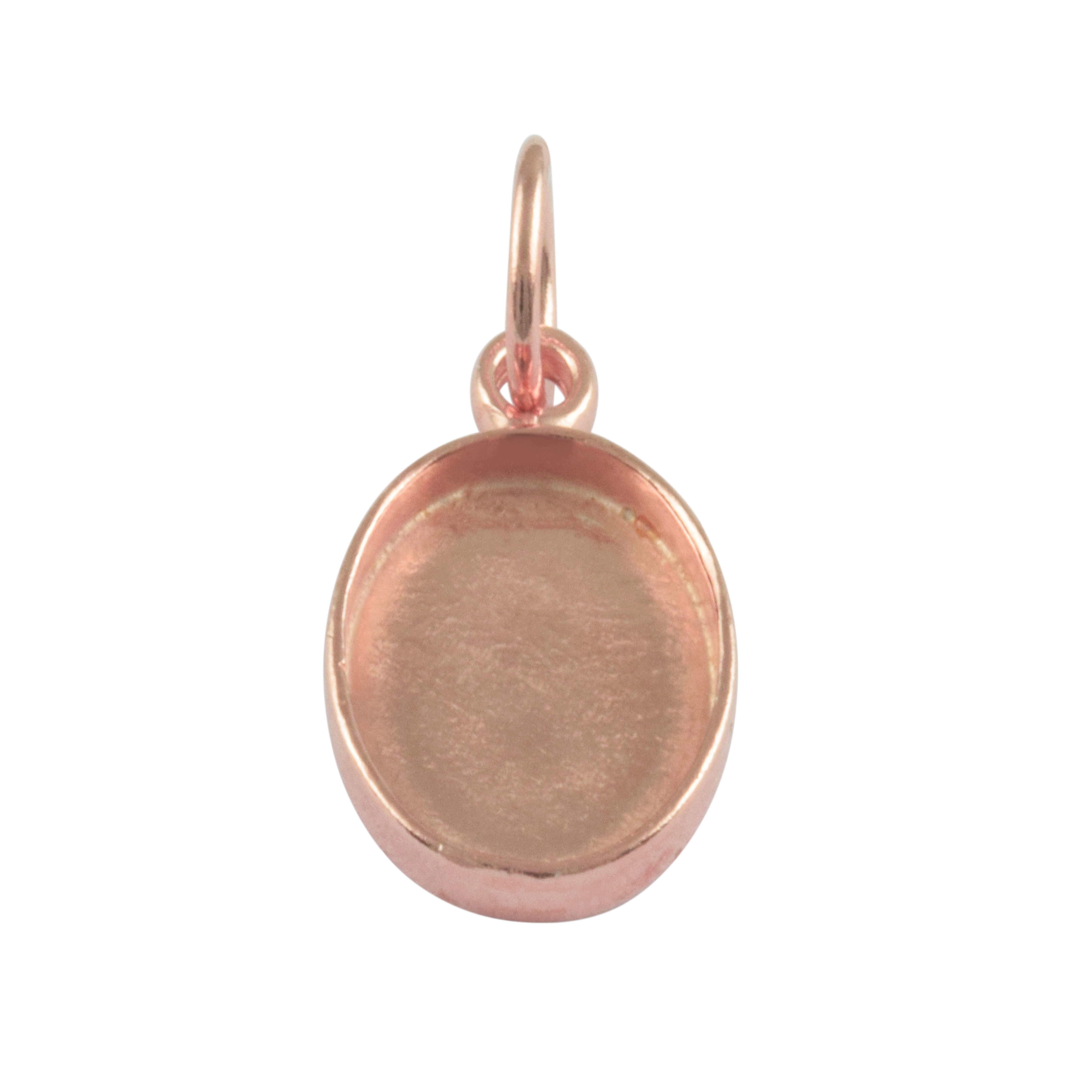 925 Sterling Silver Oval Rose18k gold plated Pendant