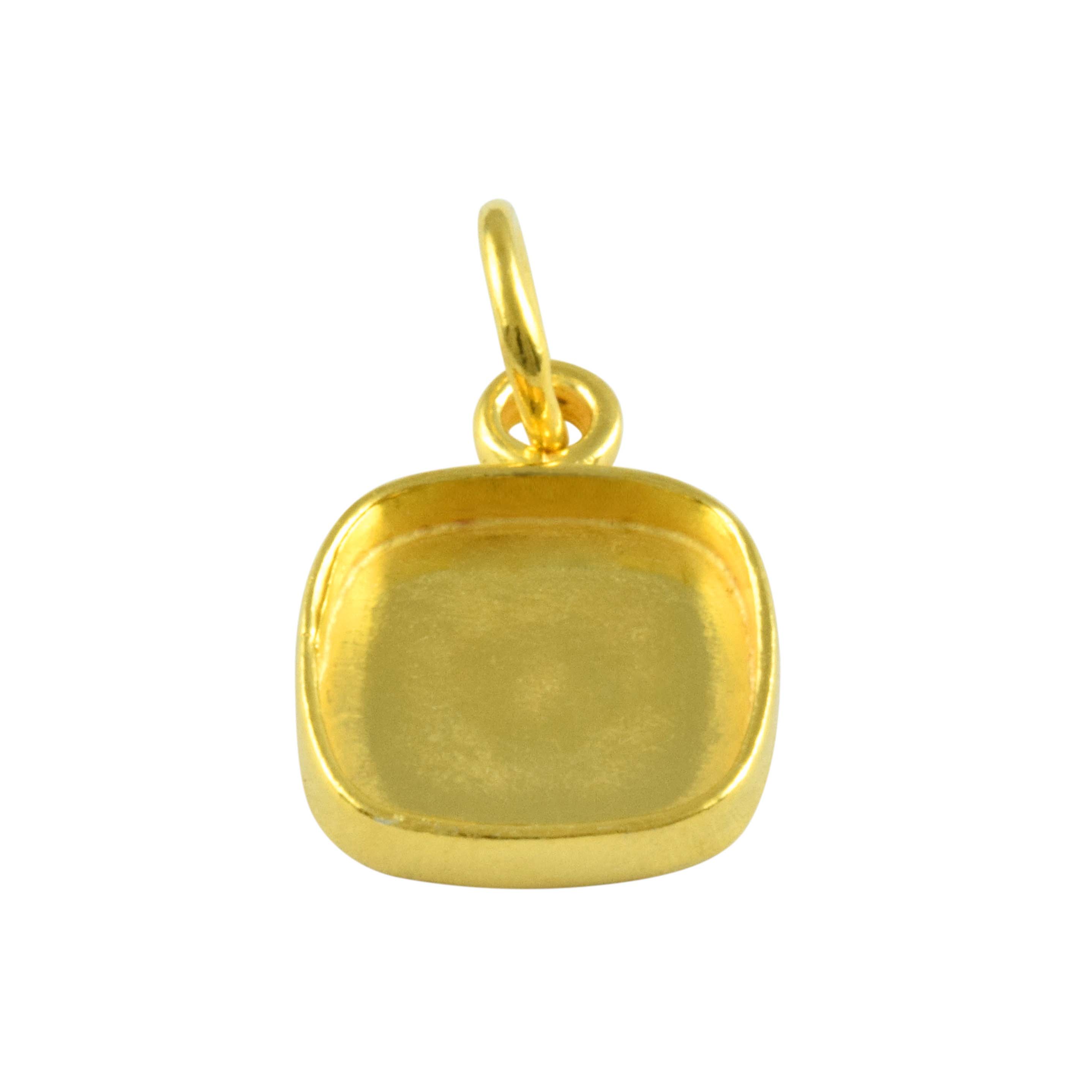 925 Sterling Silver Cushion18k gold plated Pendant