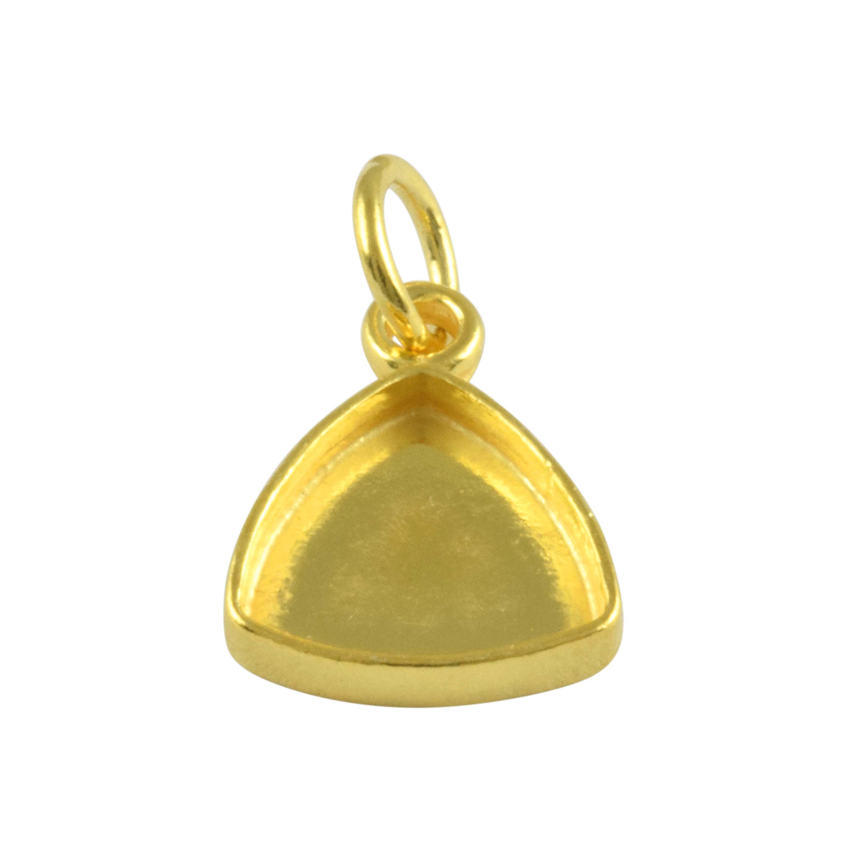 925 Sterling Silver Trillion 18k gold plated Pendant