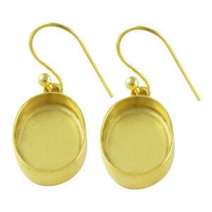 925 Sterling Silver Oval 18k Gold plated Earring