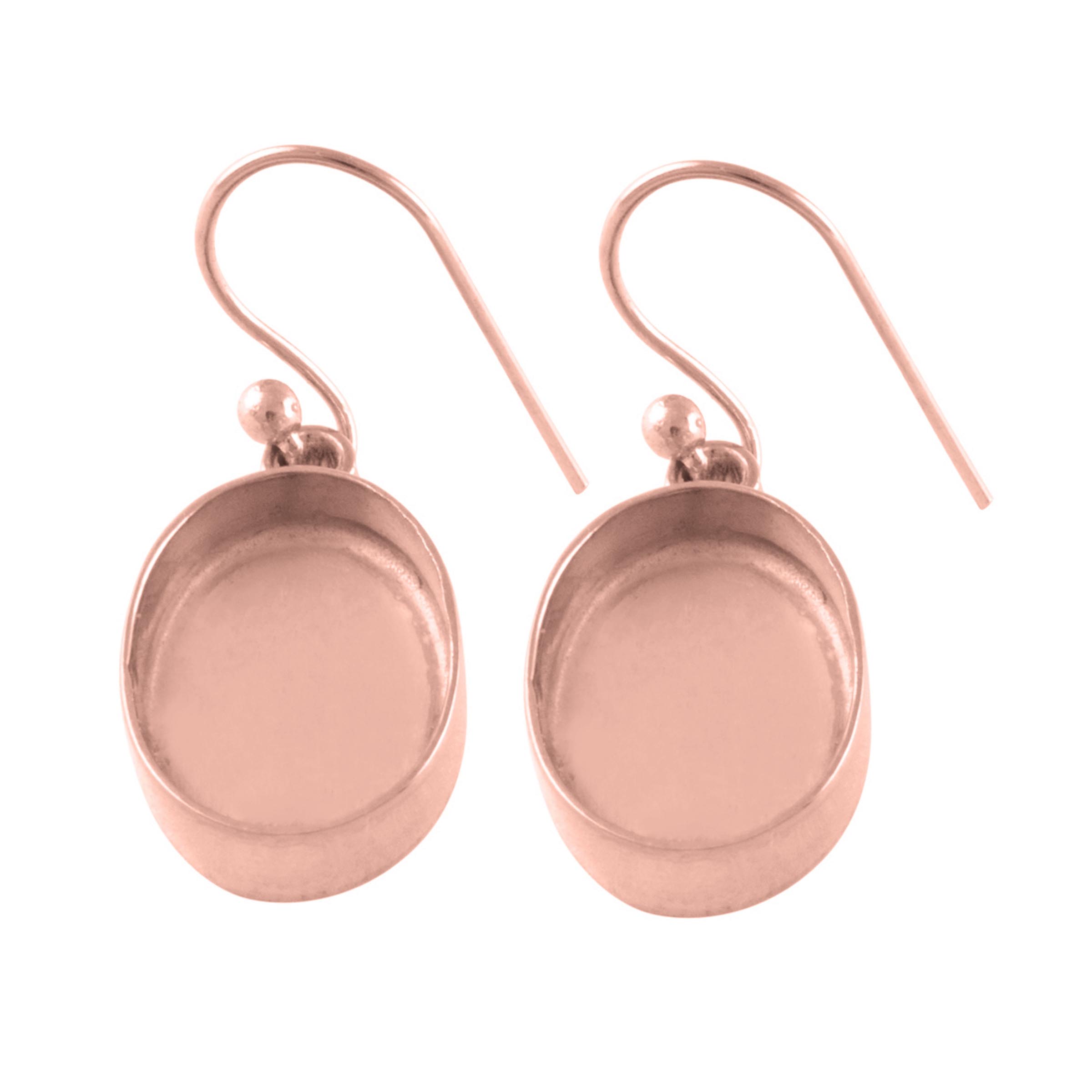 925 Sterling Silver Oval 18k Rose Gold plated Earring