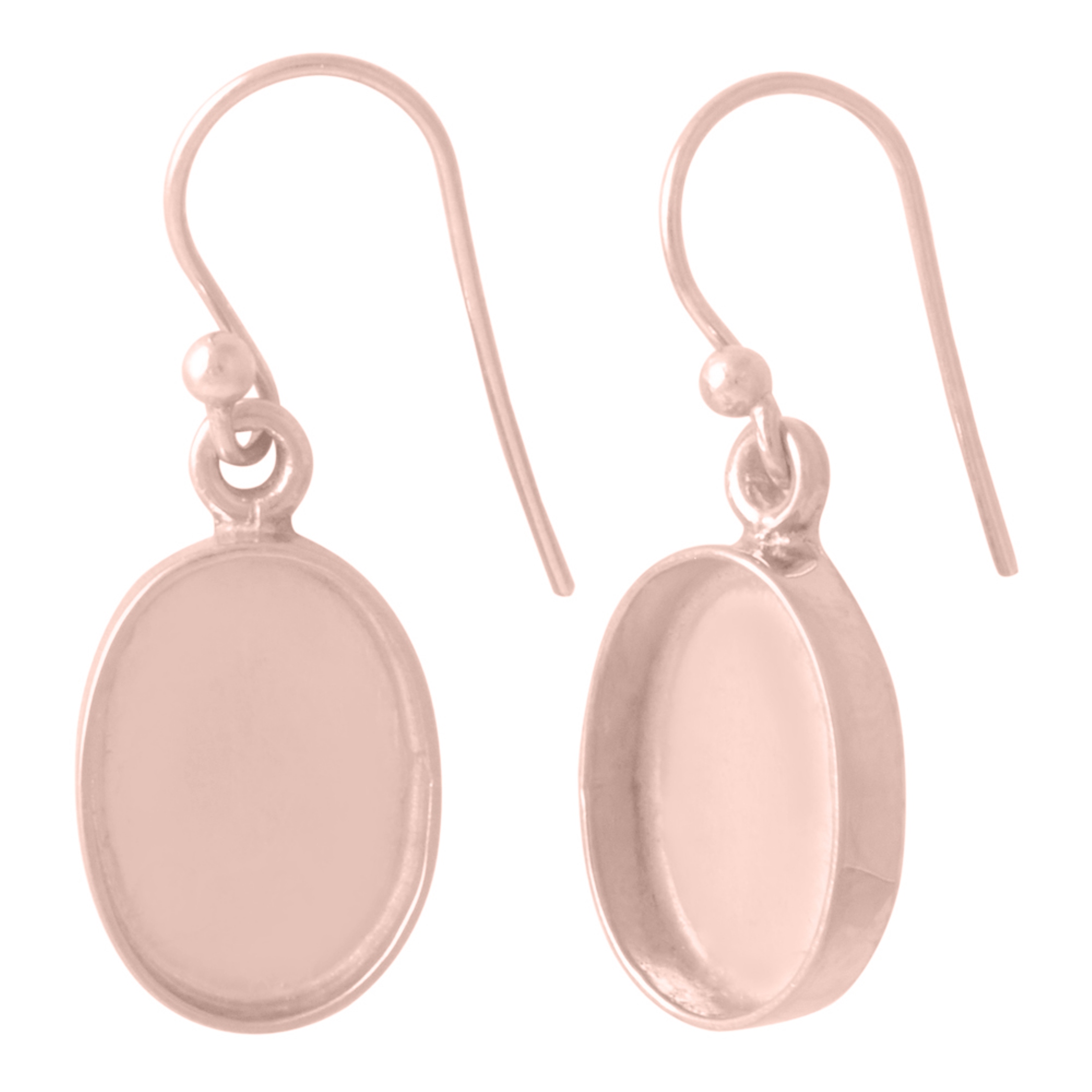 925 Sterling Silver Oval 18k Rose Gold plated Earring