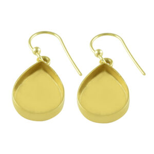 925 Sterling Silver Pear 18k Gold plated Earring