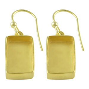 925 Sterling Silver Rectangle 18k Gold plated Earring