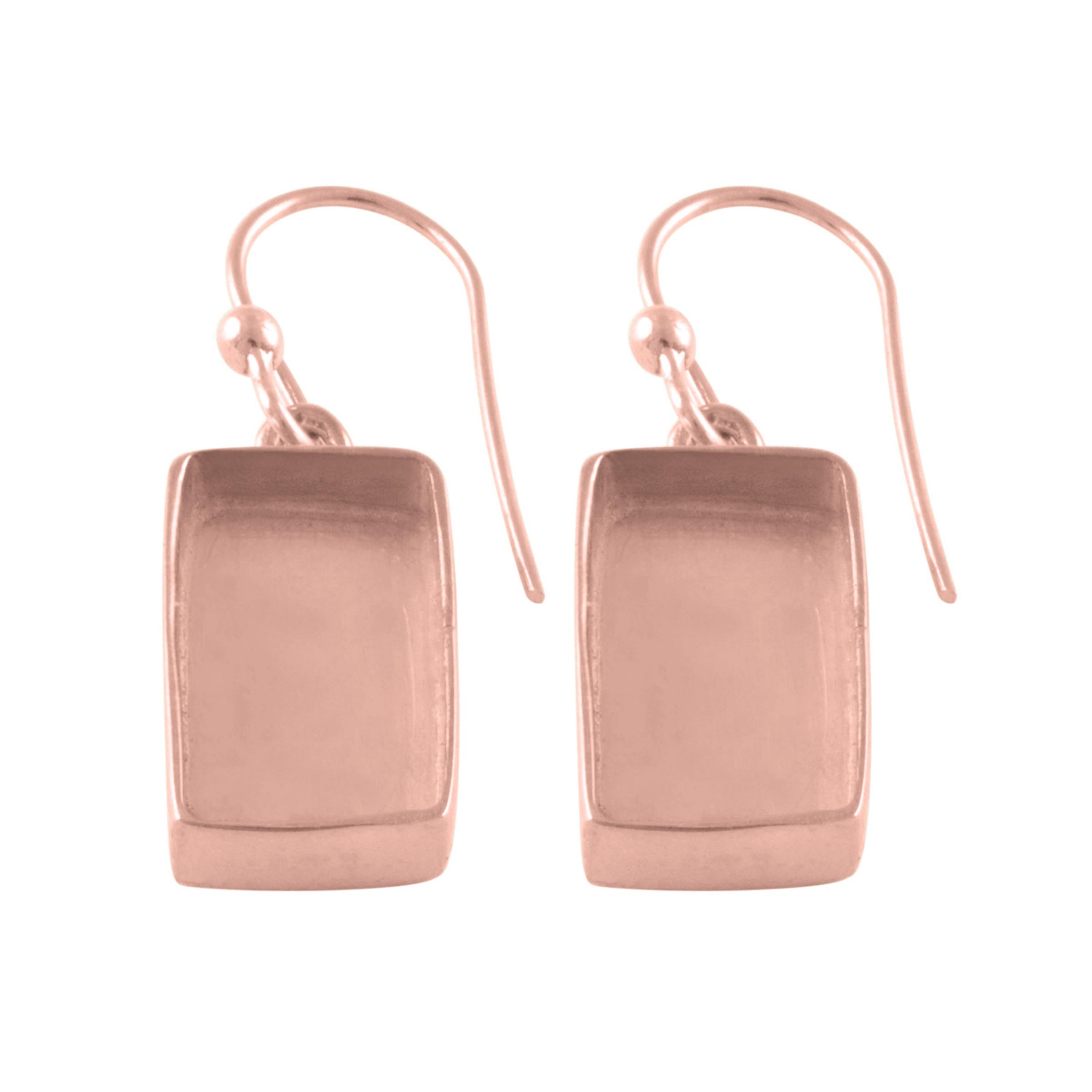 925 Sterling Silver Rectangle 18k Rose Gold plated Earring