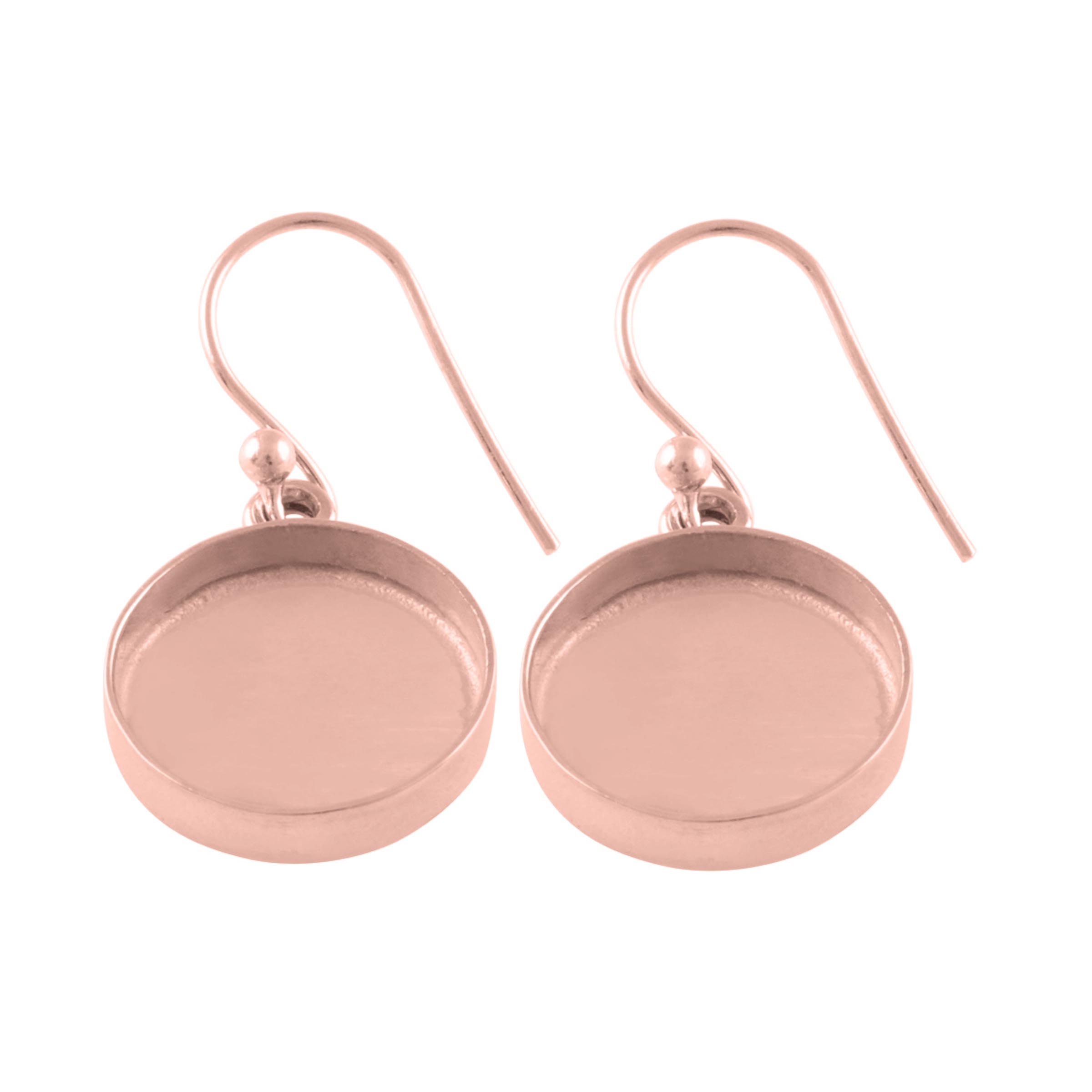 925 Sterling Silver Round 18k Rose gold plated Earring