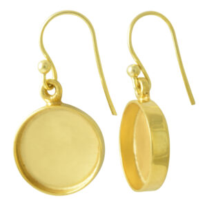 925 Sterling Silver Round 18k gold plated Earring