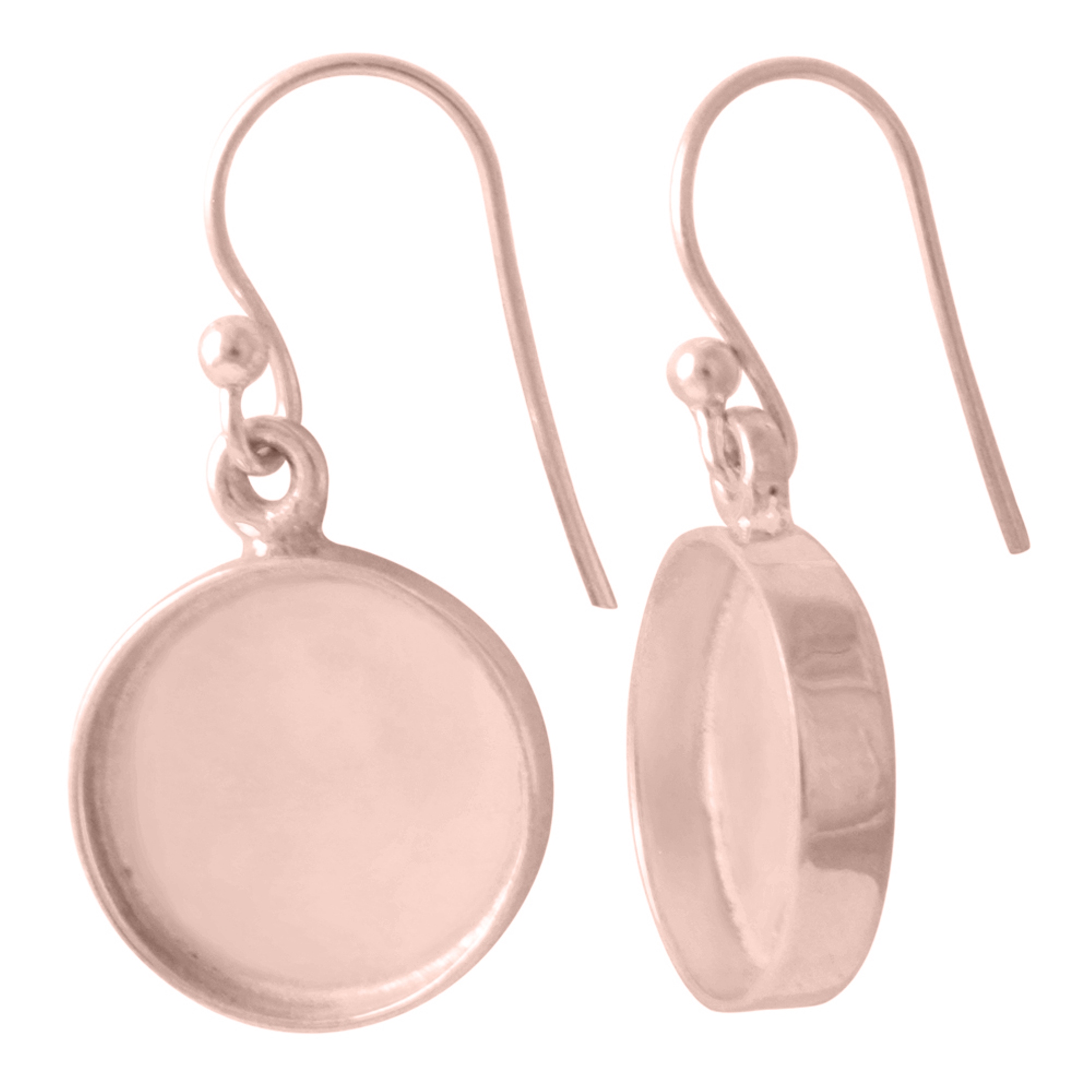 925 Sterling Silver Round 18k Rose gold plated Earring