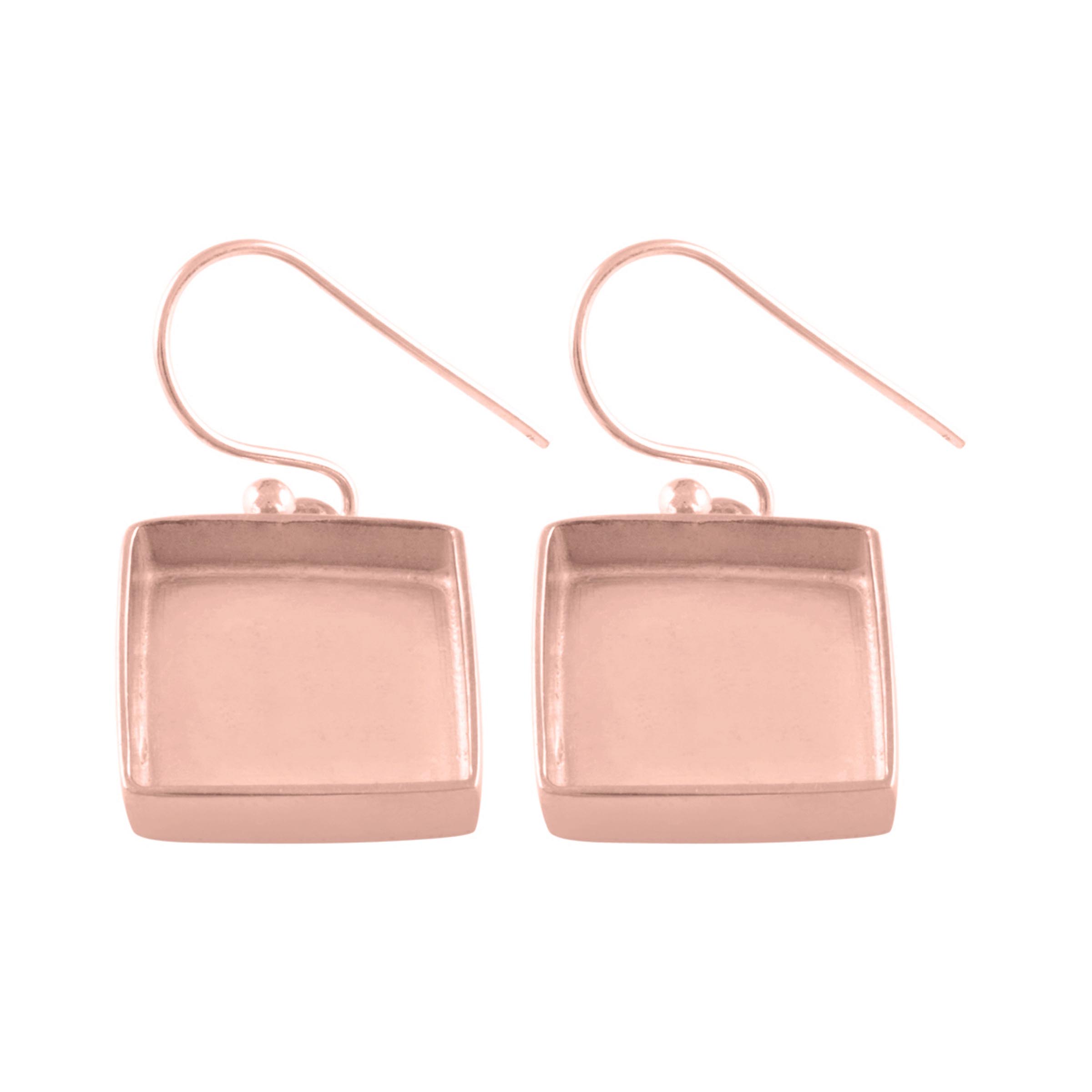 925 sterling silver Square 18k Rose gold plated Earring