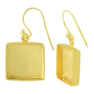 925 sterling silver 18k gold plated Square Earring