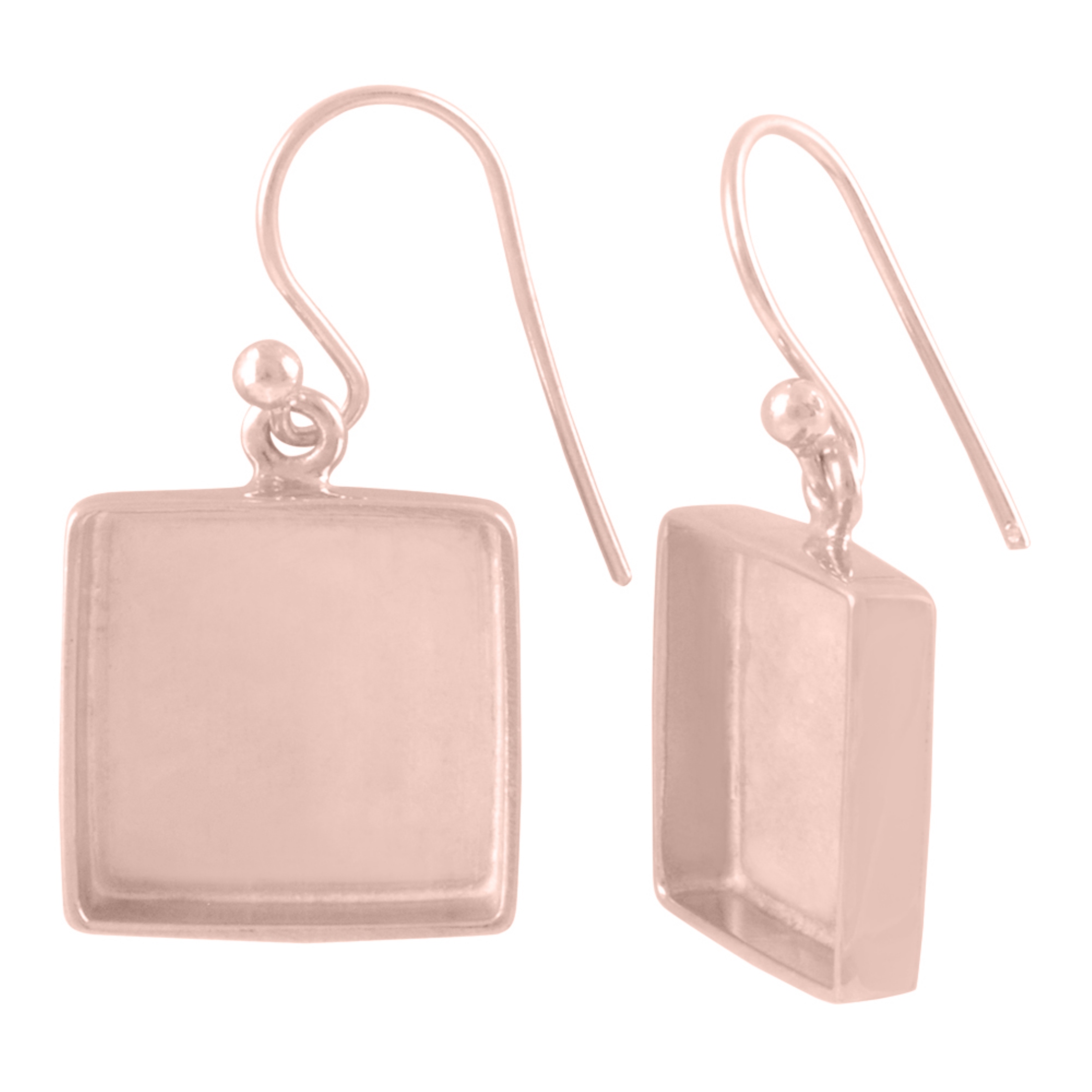 925 sterling silver Square 18k Rose gold plated Earring
