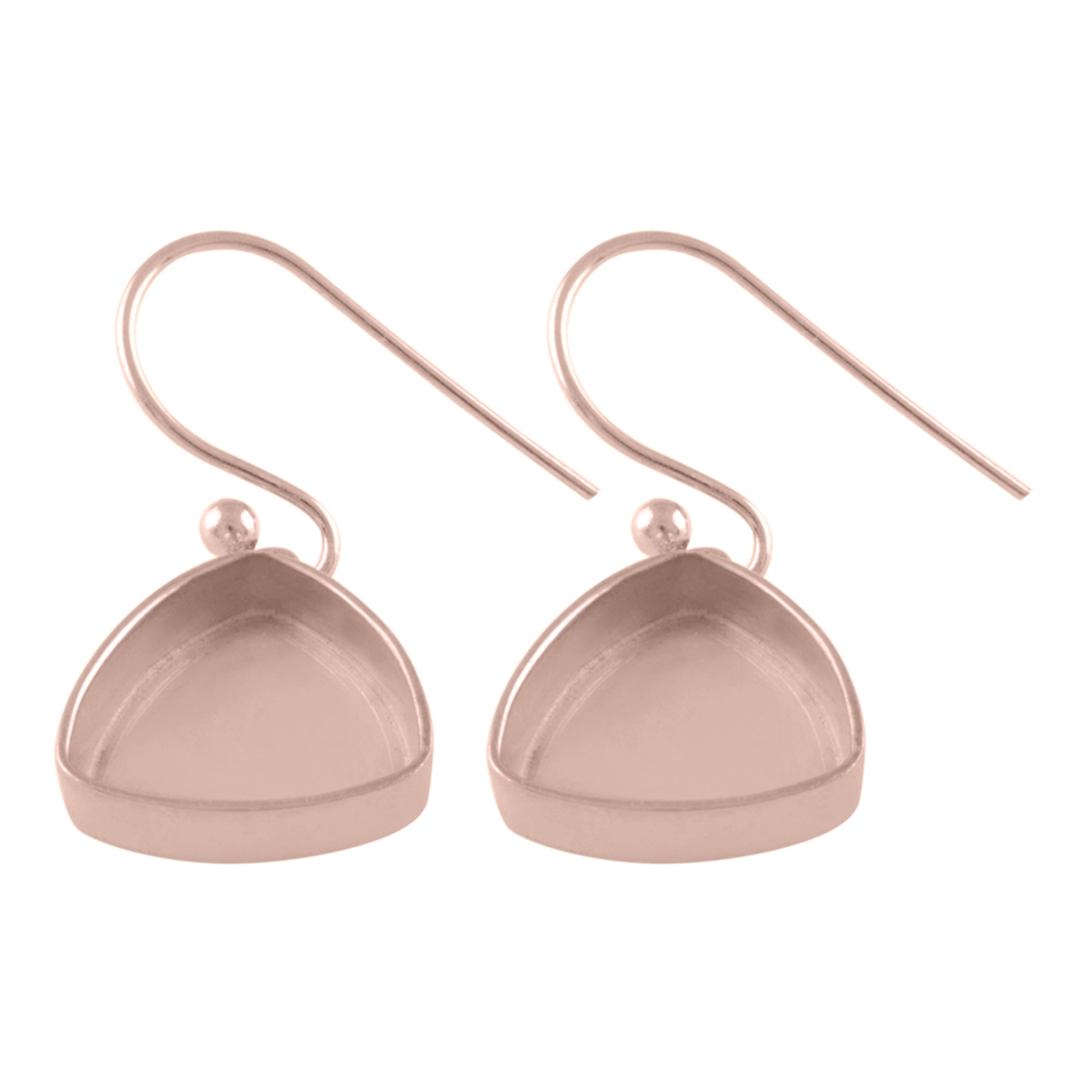 925 sterling silver Trillion 18k Rose gold plated setting Earring