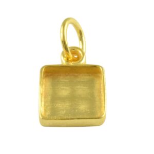 925 Sterling Silver Square 18k gold plated Pendant