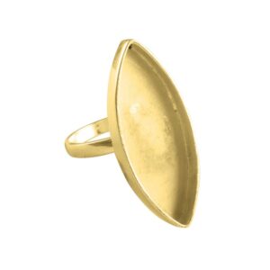 925 Sterling Silver Marquise 18k gold plated Ring