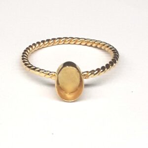 925 Sterling Silver Oval Rope 18k gold plated Ring