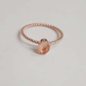 925 Sterling Silver Oval Rope 18k Rose gold plated Ring