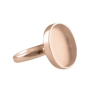 925 Sterling Silver Oval 18k Rose gold plated Ring