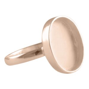 925 Sterling Silver Oval 18k Rose gold plated Ring