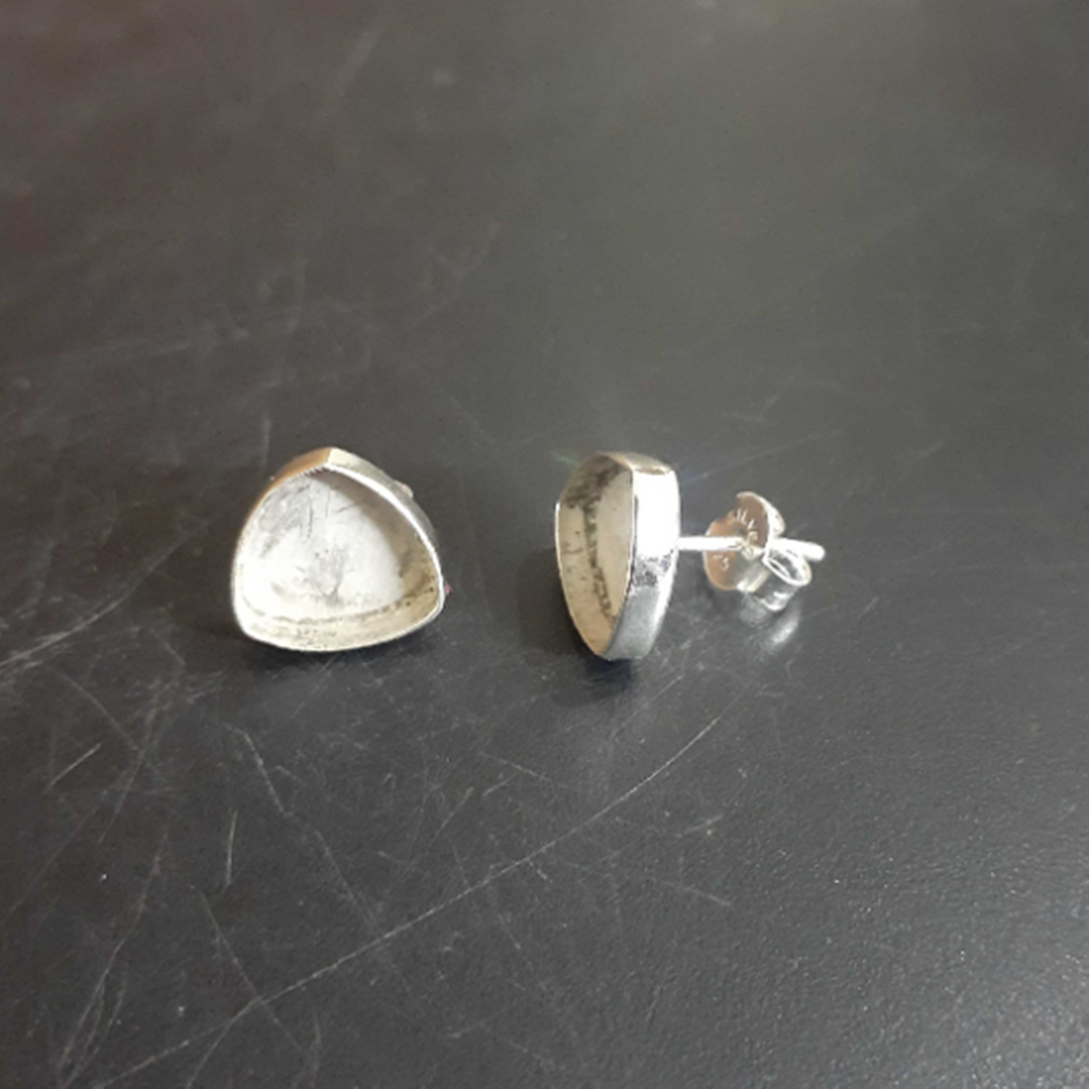 925 sterling silver Trillion Stud Earring