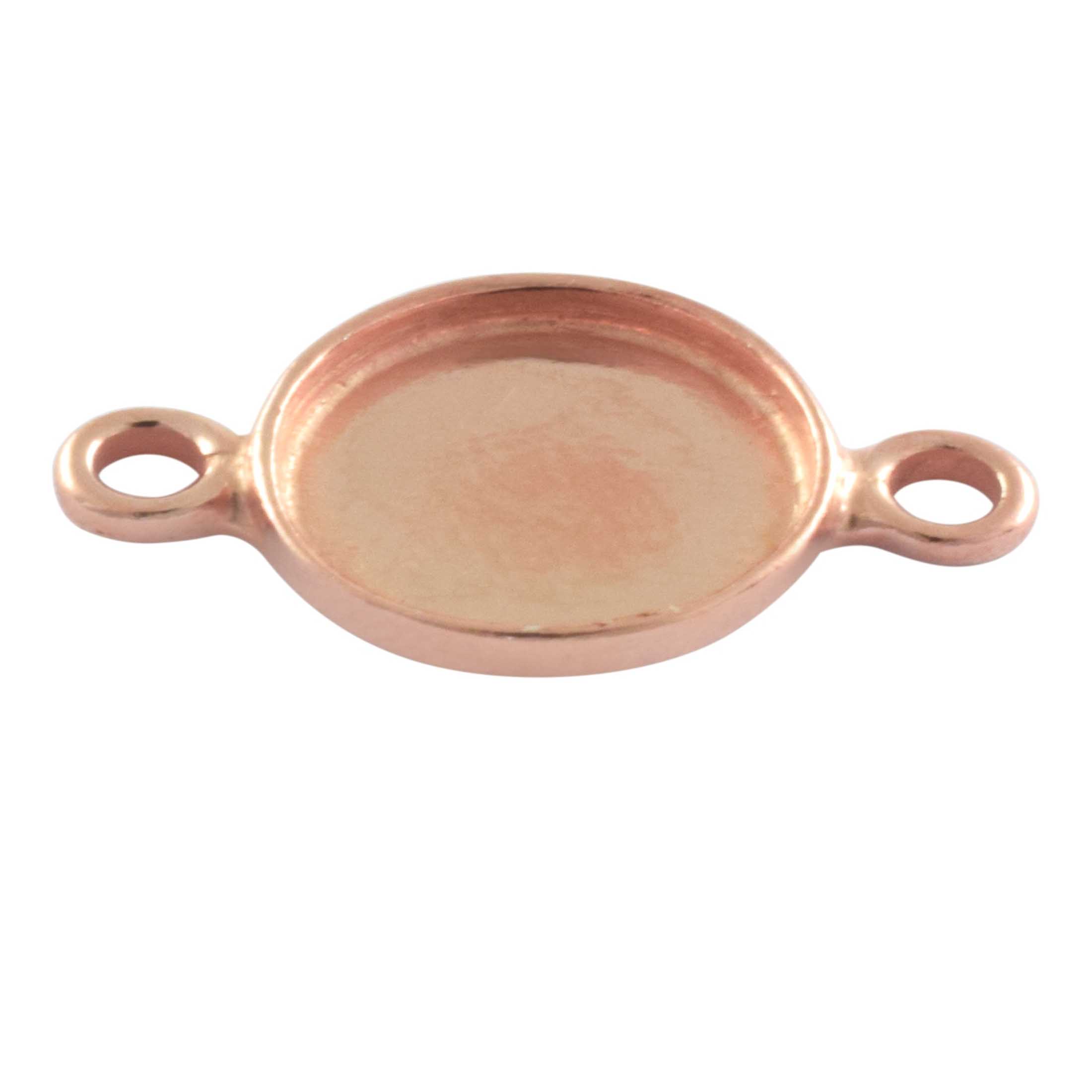 925 Sterling Silver Oval 18k Rose gold plated Connecter