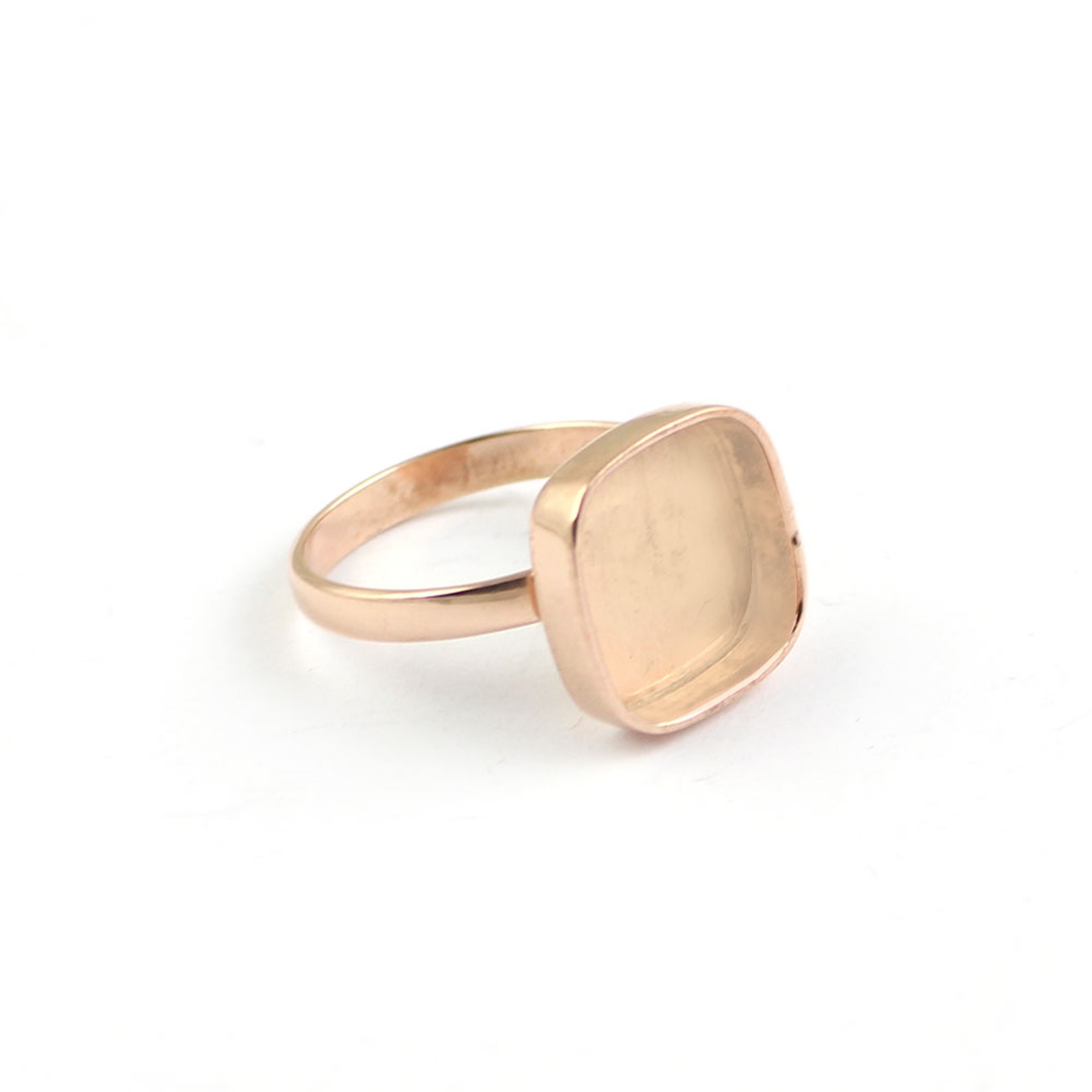 925 Silver Cushion 18k Rose gold plated Ring