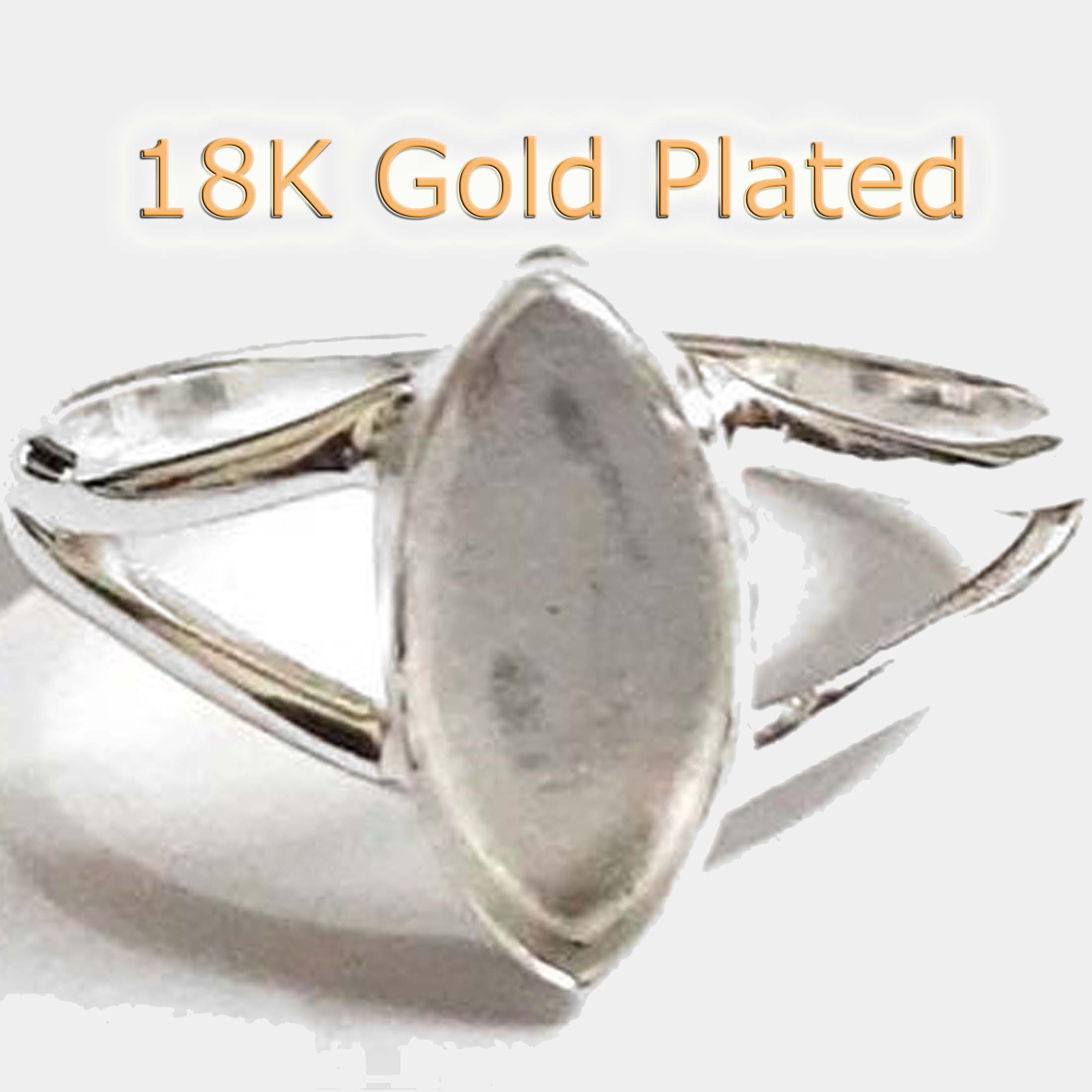 925 Silver Marquise Double 18k Gold plated Ring