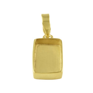 925 Silver Rectangle 18k Gold plated Pendant